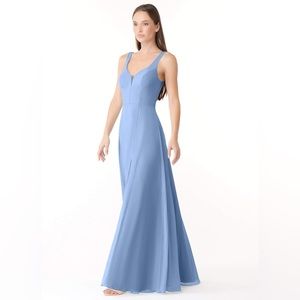 Amazon Kianna Steel Blue Bridesmaid Dress Size 10
